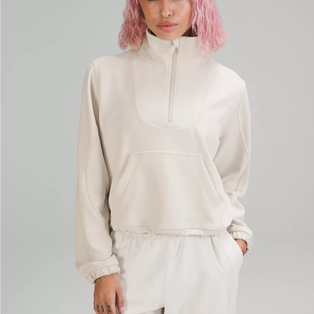lululemon brushed softstreme ribbed half zip
